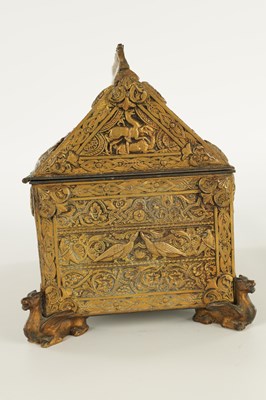 Lot 805 - A 19TH CENTURY GILT BRONZE RENAISSANCE JEWELLERY CASKET