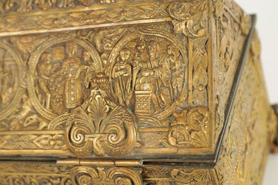 Lot 805 - A 19TH CENTURY GILT BRONZE RENAISSANCE JEWELLERY CASKET