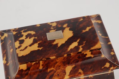Lot 1116 - AN EARLY 19TH CENTURY TORTOISESHELL PAGODA SHAPED TEA CADDY