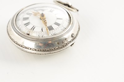 Lot 1451 - TOMSON, LONDON. A GEORGE III SILVER ENGRAVED PAIR CASED VERGE POCKET WATCH