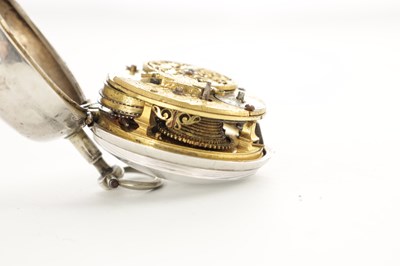 Lot 1451 - TOMSON, LONDON. A GEORGE III SILVER ENGRAVED PAIR CASED VERGE POCKET WATCH