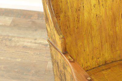 Lot 1289 - AN UNUSUAL EARLY 19TH CENTURY PAINTED PINE LAMBING CHAIR