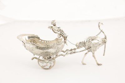 Lot 522 - A LATE 19TH CENTURY CONTINENTAL SILVER NOVELTY BONBON DISH