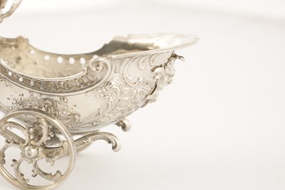 Lot 522 - A LATE 19TH CENTURY CONTINENTAL SILVER NOVELTY BONBON DISH