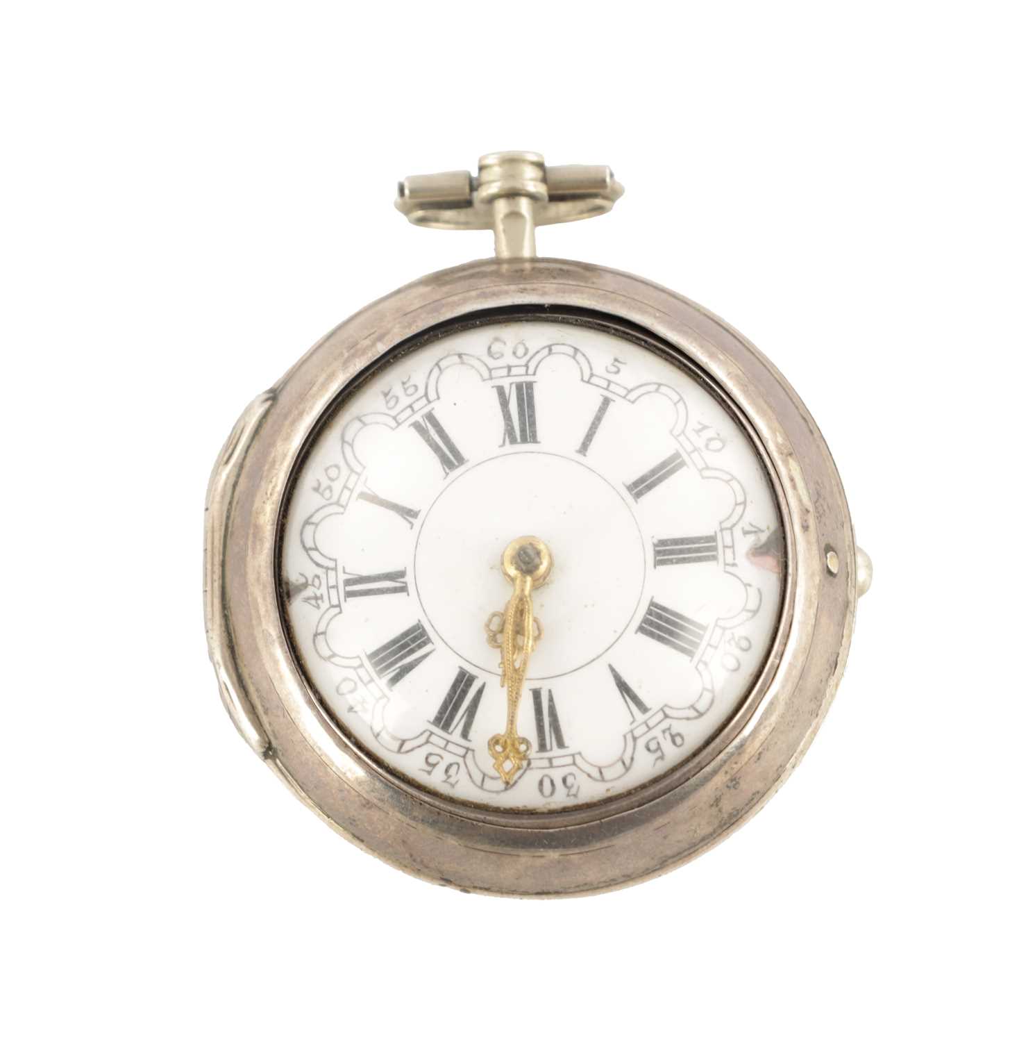 Lot 1386 - TOMSON, LONDON. A GEORGE III SILVER PAIR CASED VERGE POCKET WATCH