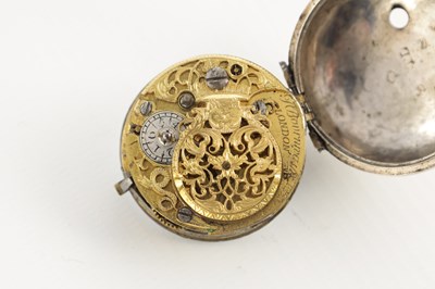 Lot 1386 - TOMSON, LONDON. A GEORGE III SILVER PAIR CASED VERGE POCKET WATCH