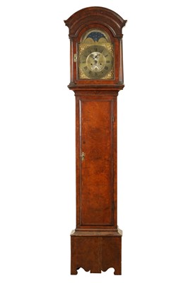 Lot 1570 - THOMAS POWELL, FENNY STRATFORD. AN 18TH CENTURY BURR WALNUT ROLLING MOON EIGHT-DAY LONGCASE CLOCK