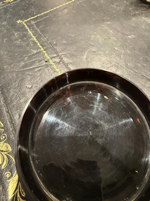 Lot 245 - A 19TH CENTURY CARVED TORTOISESHELL CHINESE CIRCULAR LIDDED BOX