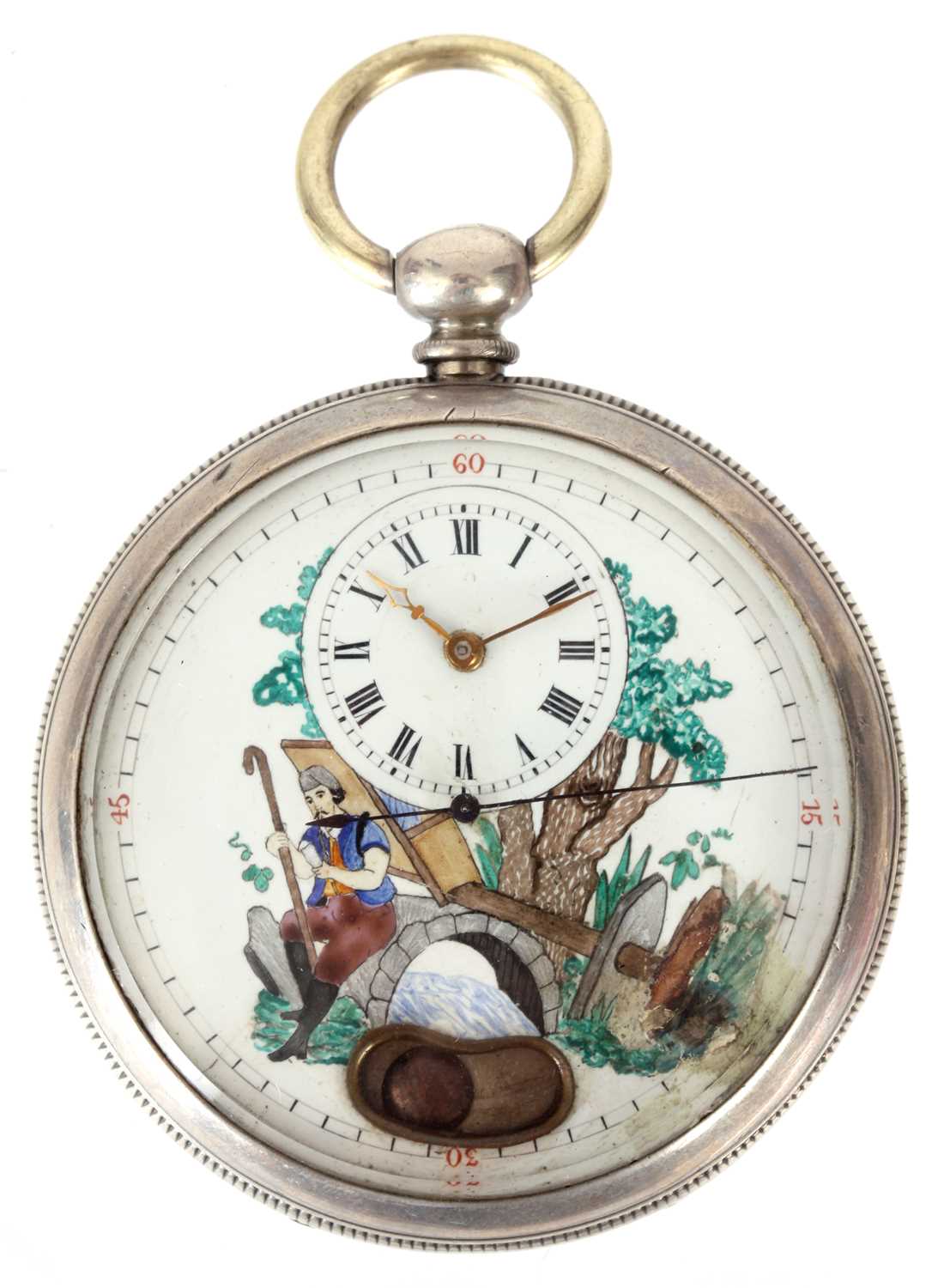 Lot 166 - A LATE 19TH CENTURY SWISS SILVER POCKET WATCH...