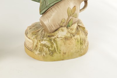 Lot 40 - A LARGE PAIR OF ROYAL DUX PORCELAIN FIGURES OF WATER CARRIERS