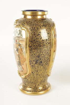 Lot 219 - A LARGE PAIR OF JAPANESE MEIJI PERIOD SATSUMA PORCELAIN CABINET VASES