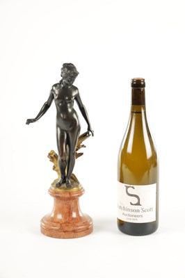 Lot 899 - AUGUSTE MOREAU, FRENCH (1834-1917) AN ART NOUVEAU PATINATED AND GILT BRONZE SCULPTURE