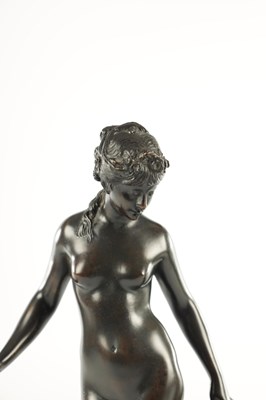 Lot 899 - AUGUSTE MOREAU, FRENCH (1834-1917) AN ART NOUVEAU PATINATED AND GILT BRONZE SCULPTURE