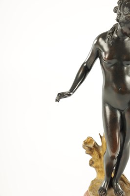 Lot 899 - AUGUSTE MOREAU, FRENCH (1834-1917) AN ART NOUVEAU PATINATED AND GILT BRONZE SCULPTURE
