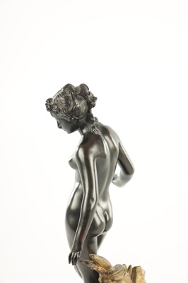 Lot 899 - AUGUSTE MOREAU, FRENCH (1834-1917) AN ART NOUVEAU PATINATED AND GILT BRONZE SCULPTURE