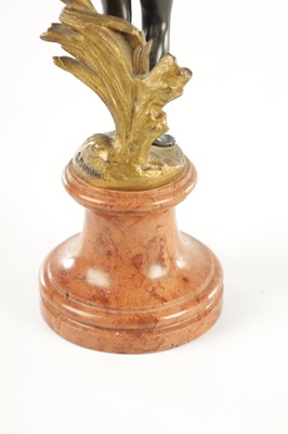 Lot 899 - AUGUSTE MOREAU, FRENCH (1834-1917) AN ART NOUVEAU PATINATED AND GILT BRONZE SCULPTURE