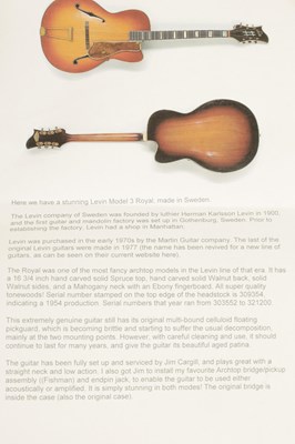 Lot 704 - A 1949 LEVIN MODEL 3N ROYAL GUITAR