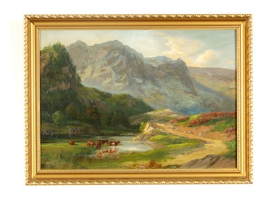 Lot 1109 - ATT. WILLIAM LAKIN TURNER (1867 - 1936) A 20TH CENTURY OIL ON BOARD MOUNTAINOUS LANDSCAPE