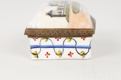 Lot 799 - AN 18TH CENTURY ENAMEL BOX WITH A VIEW OF HAREWOOD HOUSE