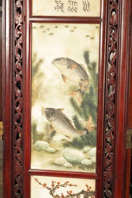 Lot 206 - AN EARLY 20TH CENTURY CHINESE FOUR-SECTION FOLDING SCREEN