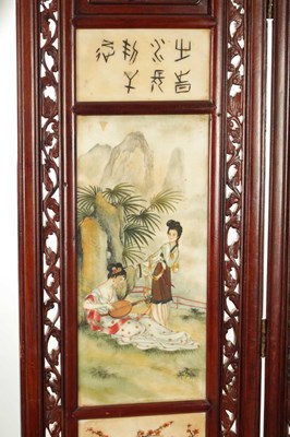 Lot 206 - AN EARLY 20TH CENTURY CHINESE FOUR-SECTION FOLDING SCREEN