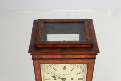 Lot 1537 - A.B. CAMACHO, RIO DE JANEIRO. A MID 19TH CENTURY LONDON MADE DOUBLE FUSEE FOUR-GLASS MANTEL CLOCK