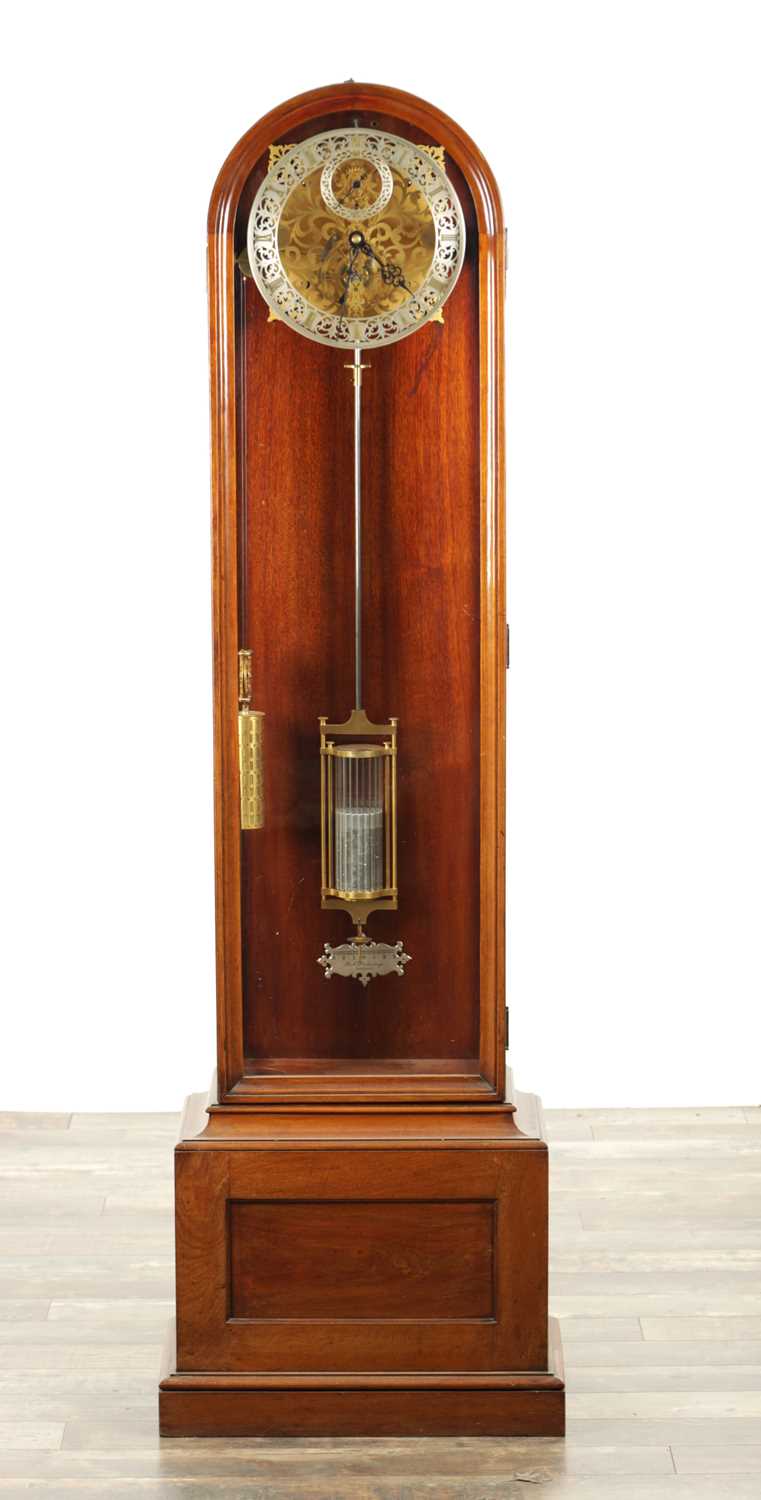 Lot 1474 - R.N.U. PICKERING, LONDON. A RARE MAHOGANY SKELETON REGULATOR LONGCASE CLOCK