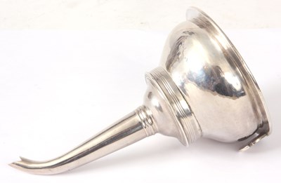 Lot 182 - AN EARLY 19TH CENTURY SILVER WINE FUNNEL with...