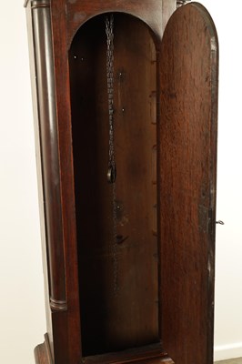 Lot 1645 - JONAS BARBER, WINSTER. A LATE GEORGE III OAK AND MAHOGANY LONGCASE CLOCK