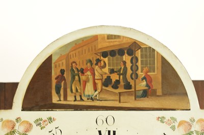 Lot 1645 - JONAS BARBER, WINSTER. A LATE GEORGE III OAK AND MAHOGANY LONGCASE CLOCK