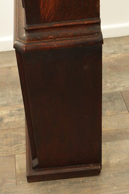 Lot 1645 - JONAS BARBER, WINSTER. A LATE GEORGE III OAK AND MAHOGANY LONGCASE CLOCK
