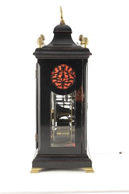 Lot 1709 - CHARLES HOWSE, LONDON. A GEORGE III EBONISED VERGE BRACKET CLOCK