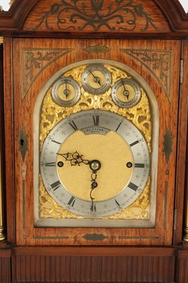 Lot 1560 - A LATE 19TH CENTURY TRIPLE FUSEE QUARTER CHIMING ROSEWOOD BRACKET CLOCK ON BRACKET