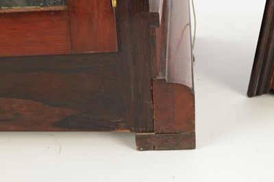 Lot 1560 - A LATE 19TH CENTURY TRIPLE FUSEE QUARTER CHIMING ROSEWOOD BRACKET CLOCK ON BRACKET
