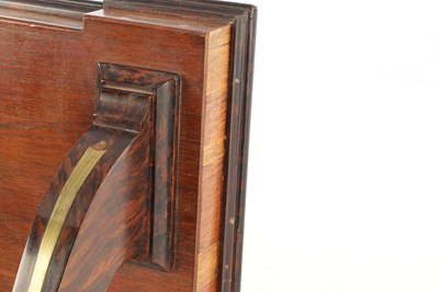 Lot 1560 - A LATE 19TH CENTURY TRIPLE FUSEE QUARTER CHIMING ROSEWOOD BRACKET CLOCK ON BRACKET
