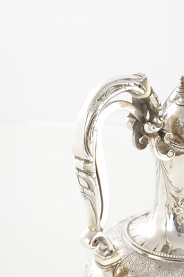 Lot 188 - A LARGE FINE VICTORIAN EMBOSSED SILVER EWER
