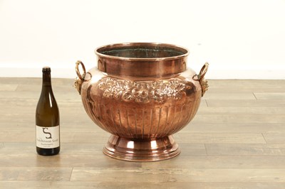 Lot 1365 - A LARGE 19TH CENTURY REGENCY STYLE COPPER JARDINIERE