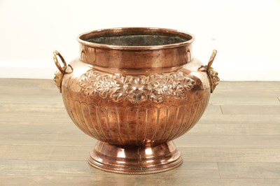 Lot 1365 - A LARGE 19TH CENTURY REGENCY STYLE COPPER JARDINIERE