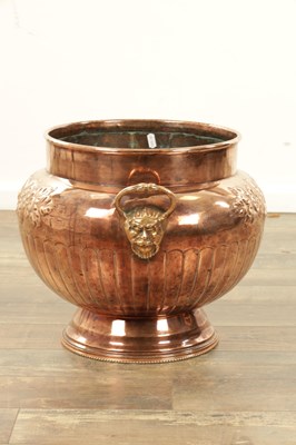 Lot 1365 - A LARGE 19TH CENTURY REGENCY STYLE COPPER JARDINIERE