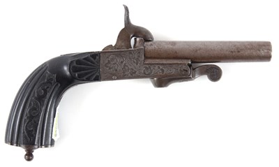 Lot 199 - A 19TH CENTURY ARGENTINE PINFIRE POCKET PISTOL...