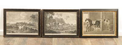Lot 973 - A SET OF FOUR 18TH CENTURY MONOCHROME EQUESTRIAN PRINTS