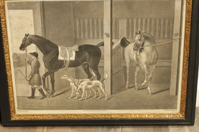 Lot 973 - A SET OF FOUR 18TH CENTURY MONOCHROME EQUESTRIAN PRINTS
