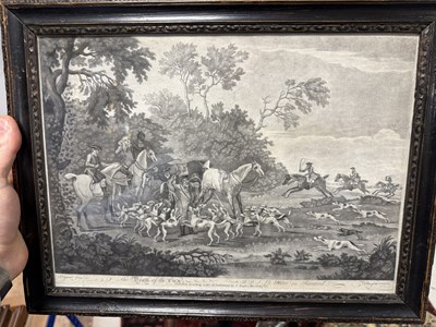 Lot 973 - A SET OF FOUR 18TH CENTURY MONOCHROME EQUESTRIAN PRINTS