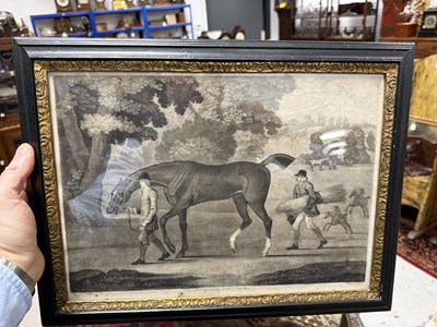 Lot 973 - A SET OF FOUR 18TH CENTURY MONOCHROME EQUESTRIAN PRINTS