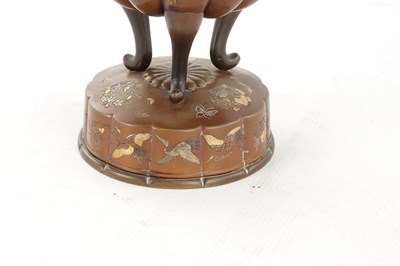 Lot 211 - A JAPANESE MEIJI PERIOD BRONZE AND MIXED METAL KORO