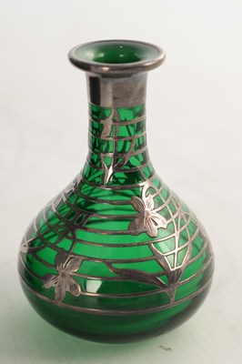 Lot 31 - THREE 20TH CENTURY GREEN GLASS VASES