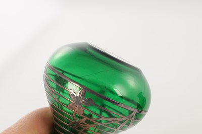 Lot 31 - THREE 20TH CENTURY GREEN GLASS VASES