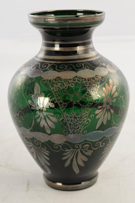 Lot 31 - THREE 20TH CENTURY GREEN GLASS VASES