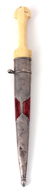 Lot 207 - A 19th CENTURY SILVER MOUNTED EASTERN DAGGER...