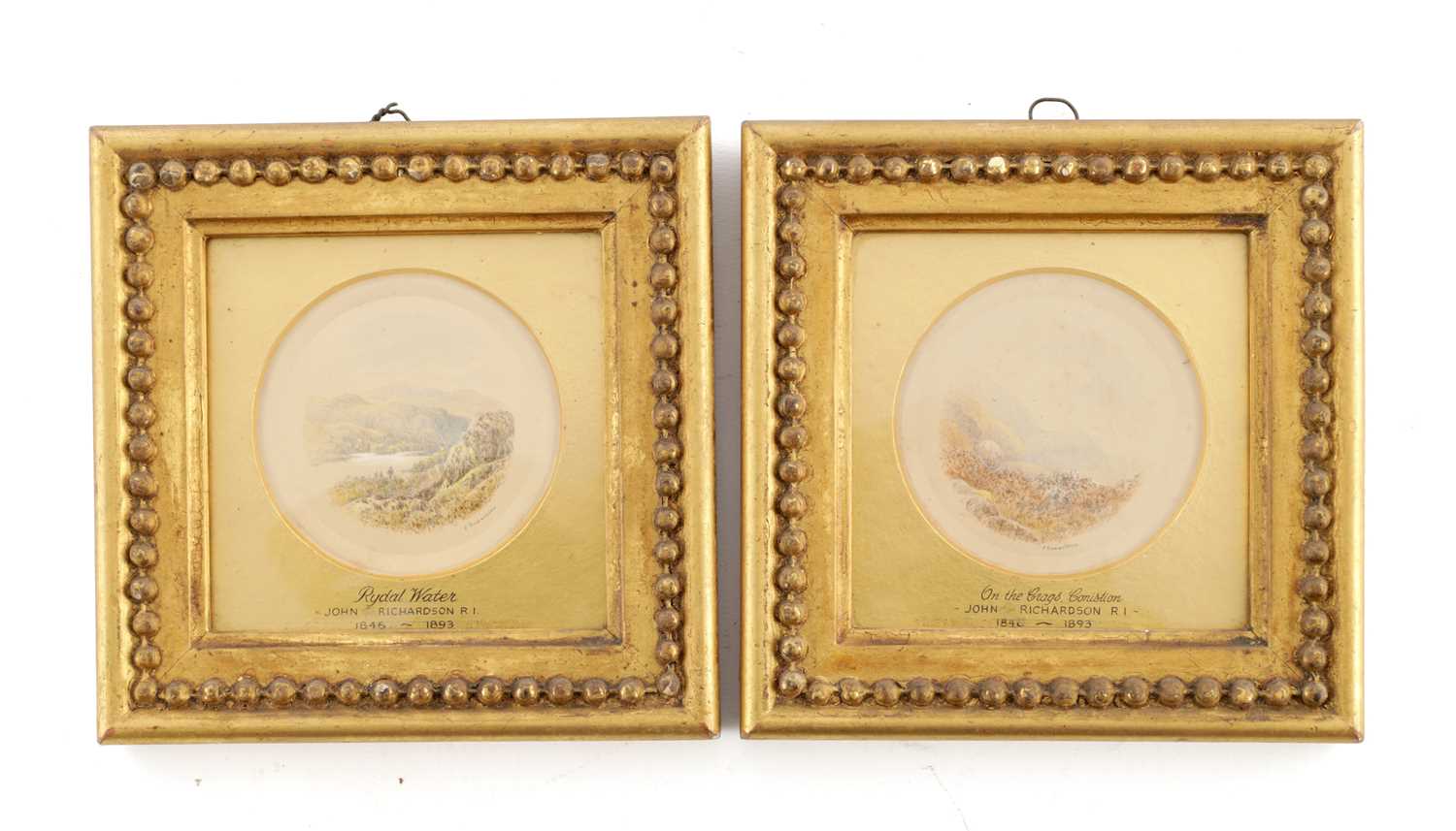 Lot 1066 - JOHN RICHARDSON, R.I. (1846-1893) A PAIR OF 19TH CENTURY MINIATURE WATERCOLOURS